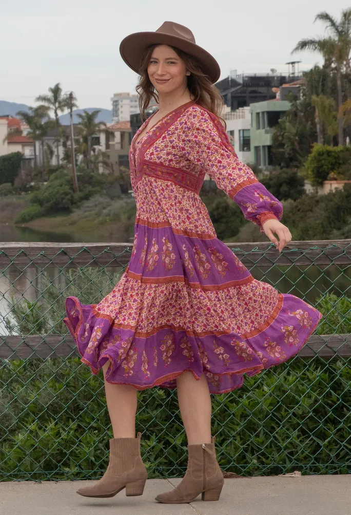 Marilou Printed Dress Long Sleeves Pink
