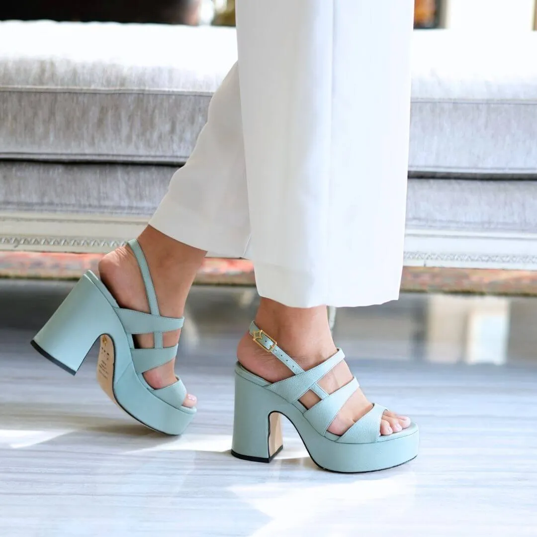 MARITE 105 - Aqua Regina Romero Zapato Sandalia Plataforma Tacon Alto Para Dama en Piel