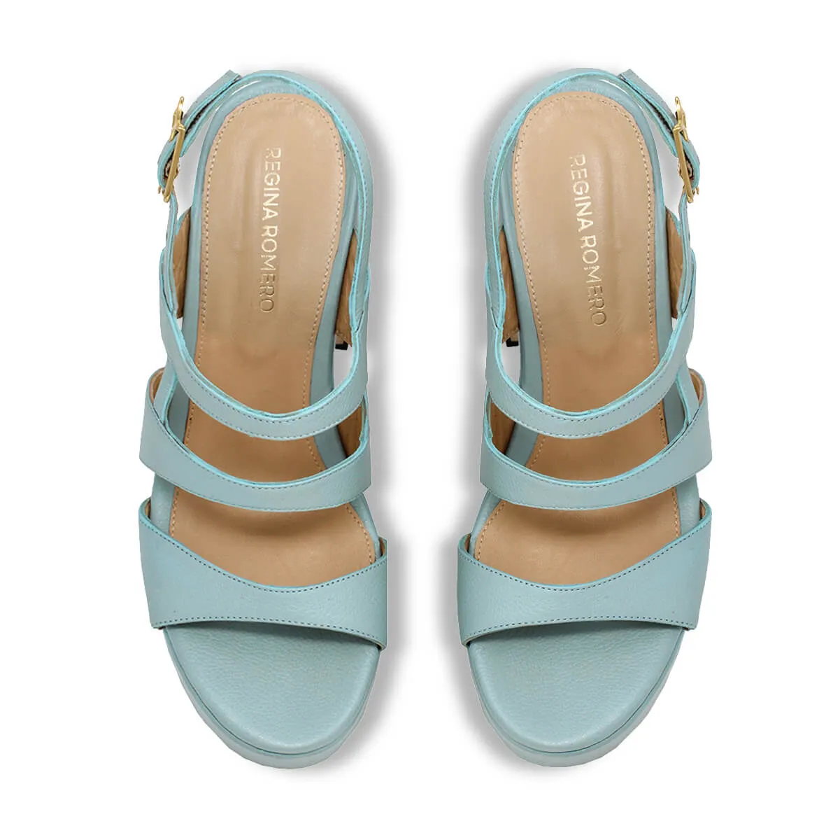 MARITE 105 - Aqua Regina Romero Zapato Sandalia Plataforma Tacon Alto Para Dama en Piel