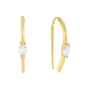 Marquise CZ Stone Threader Earring
