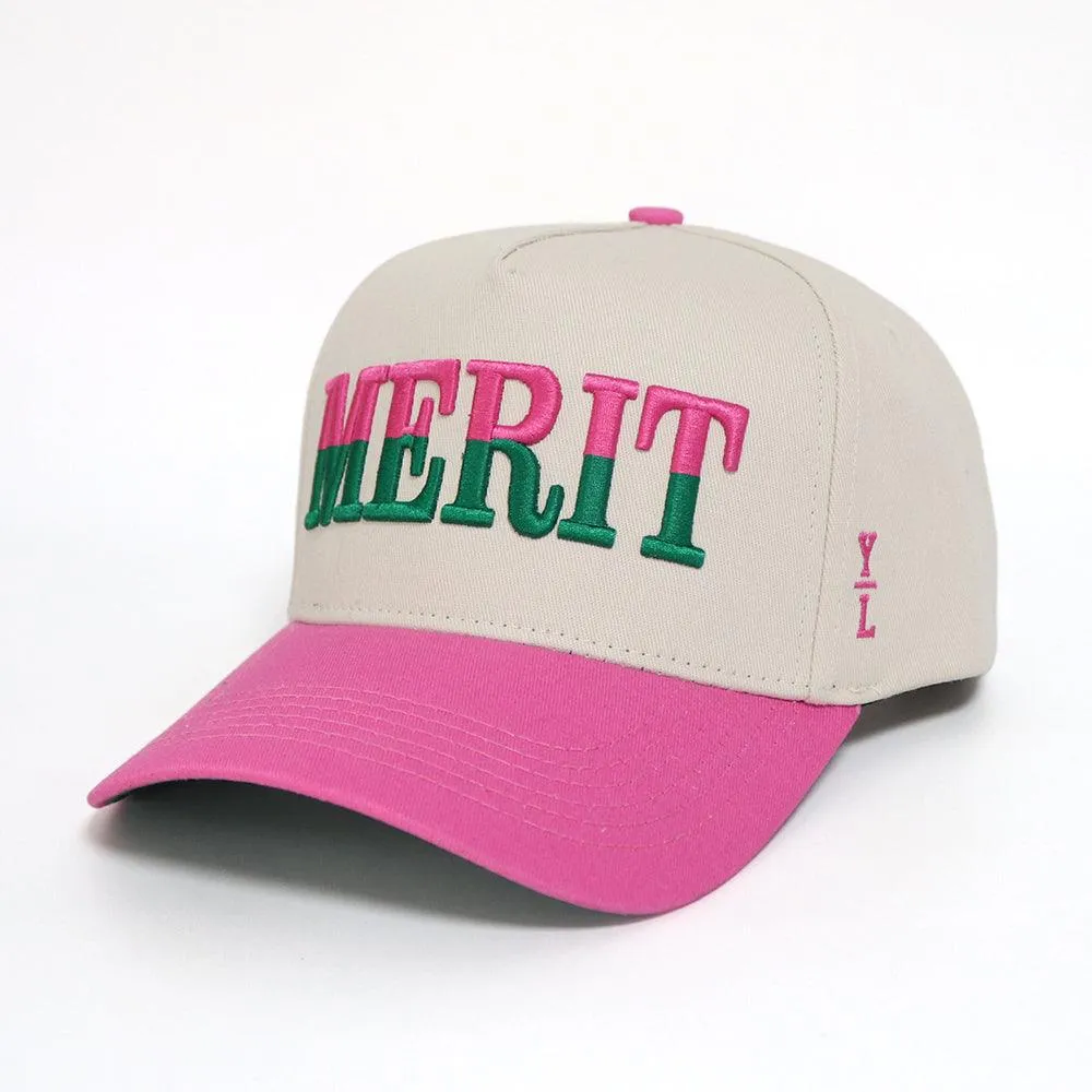 MERIT SATIN-LINED CAP - PINK BRIM