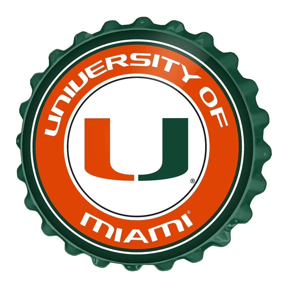 Miami Hurricans: Bottle Cap Wall Sign