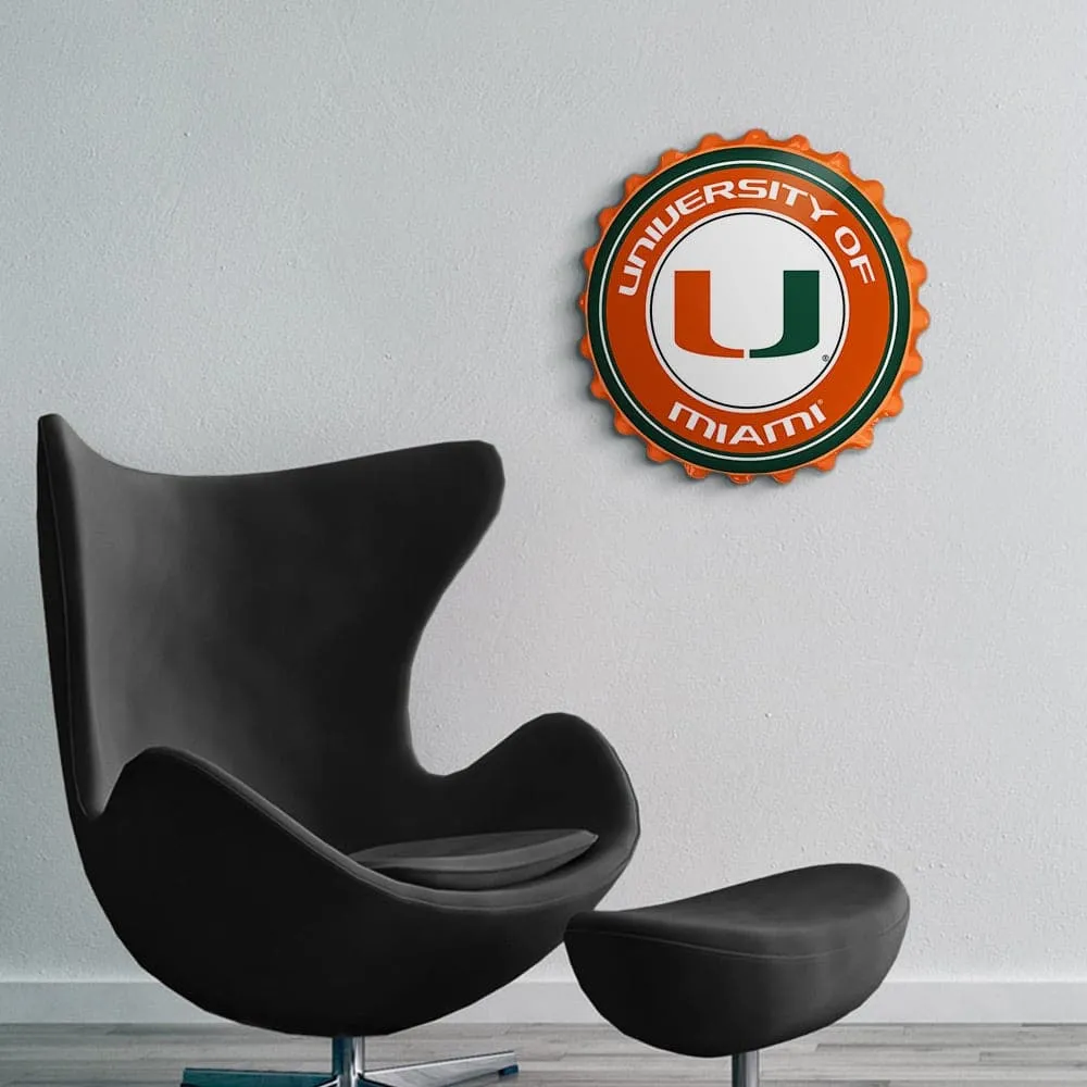 Miami Hurricans: Bottle Cap Wall Sign