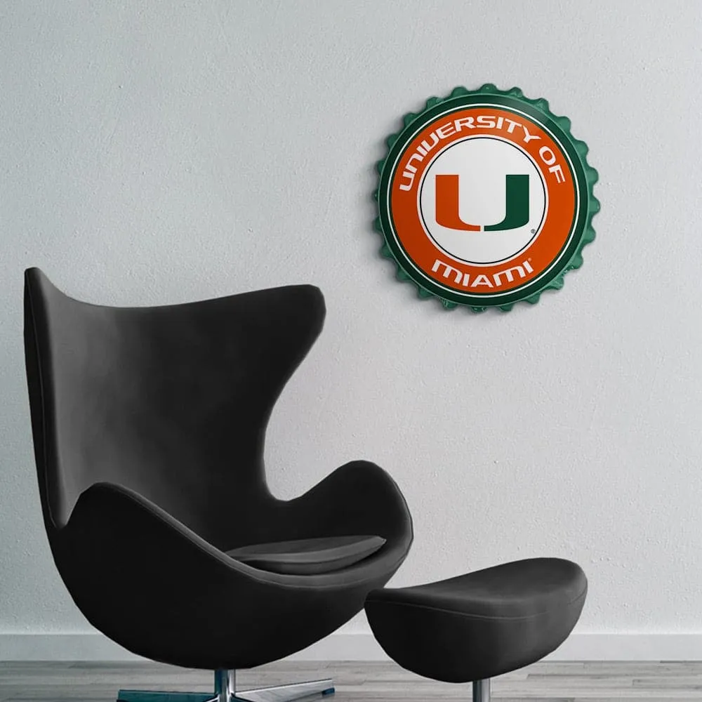 Miami Hurricans: Bottle Cap Wall Sign