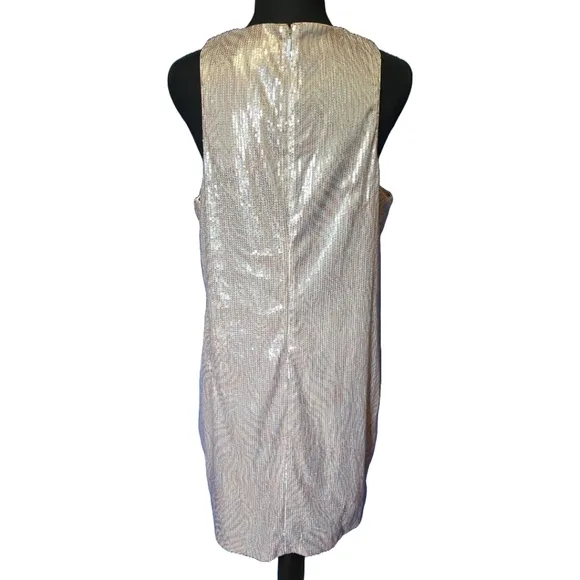 Michael Kors Pink Zebra Sequin Bodycon Party Dress Size XL NWT 70s Retro Disco
