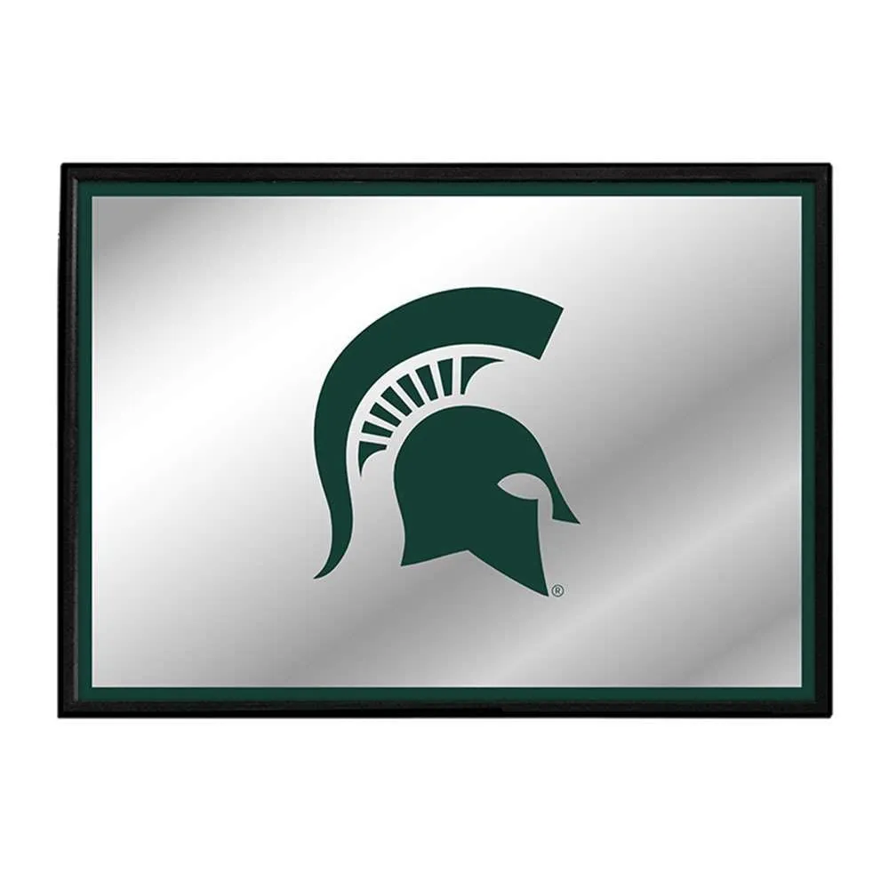 Michigan State Spartans: Helmet - Framed Mirrored Wall Sign