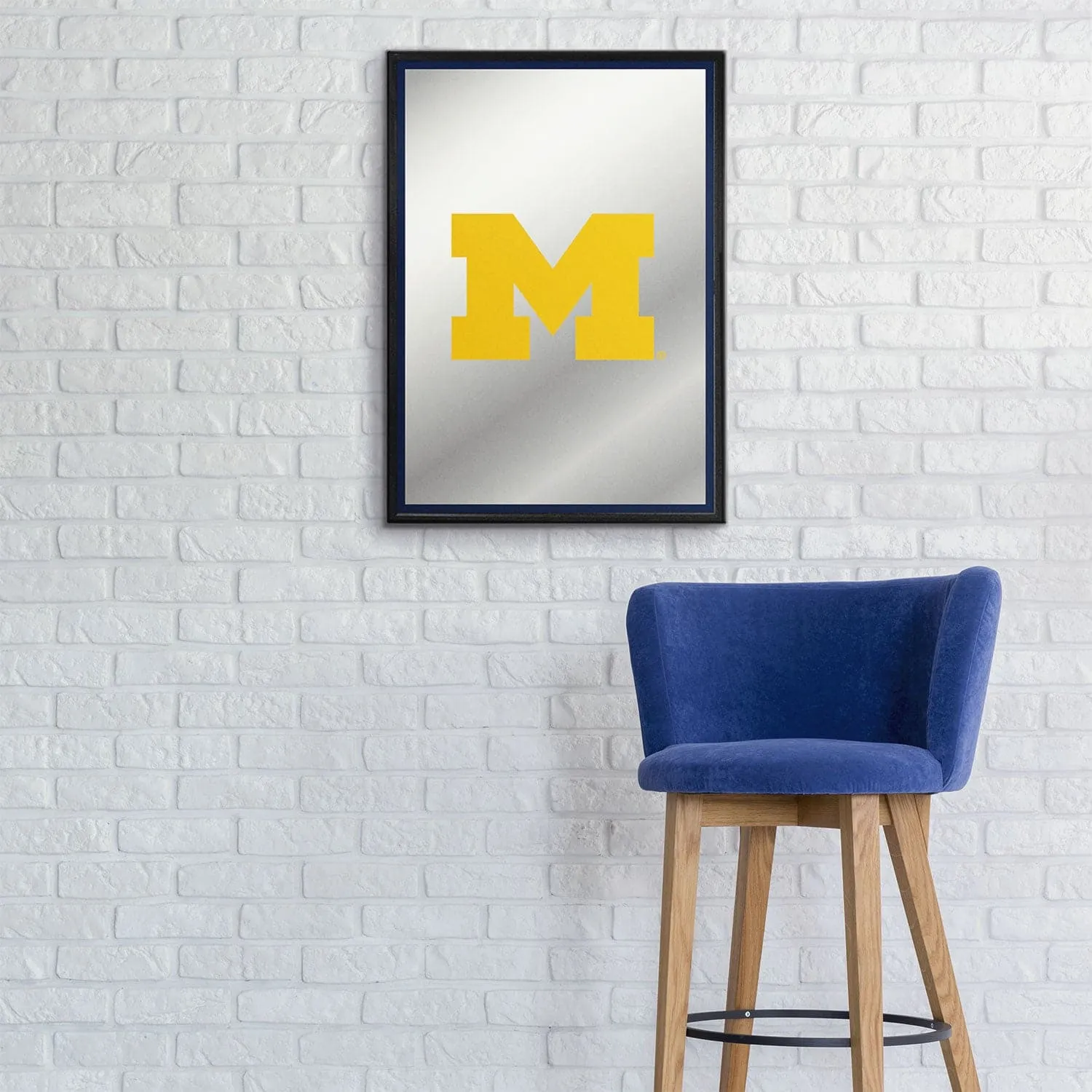 Michigan Wolverines: Block M - Framed Mirrored Wall Sign