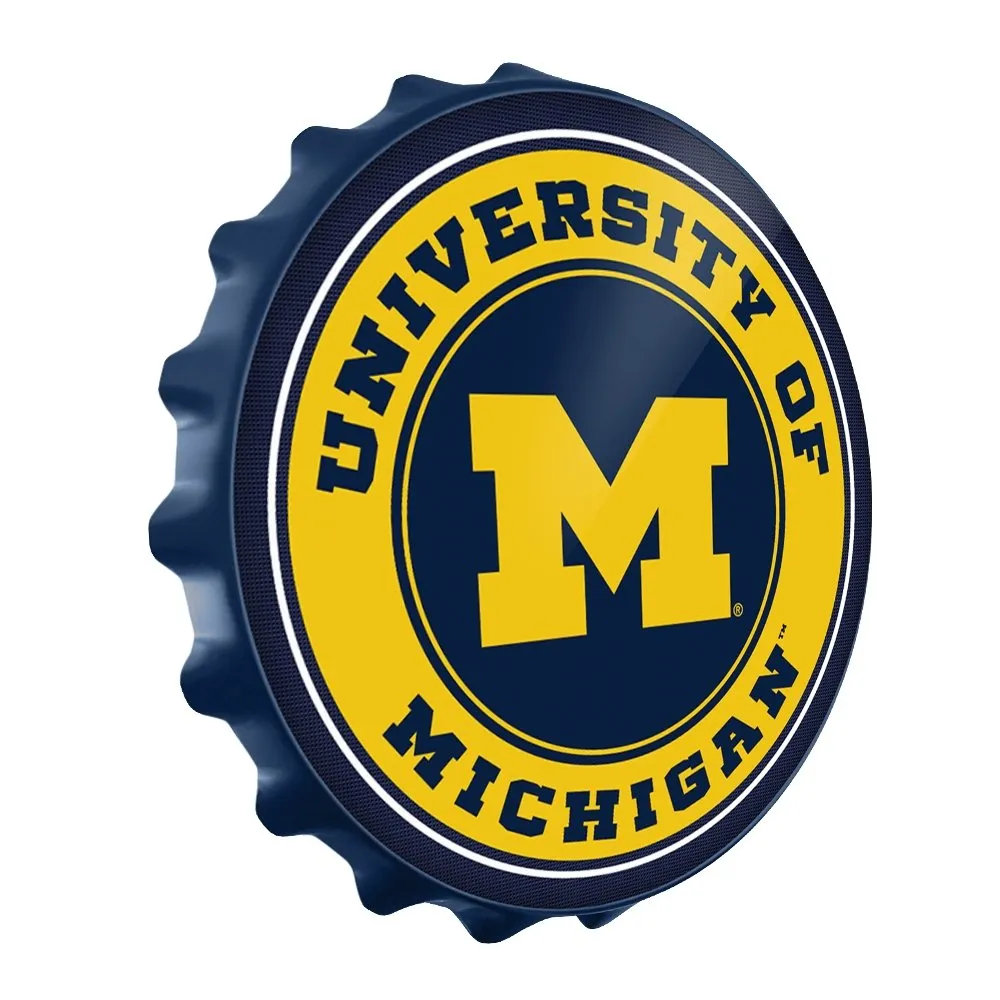 Michigan Wolverines: Round Bottle Cap Wall Sign
