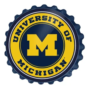 Michigan Wolverines: Round Bottle Cap Wall Sign