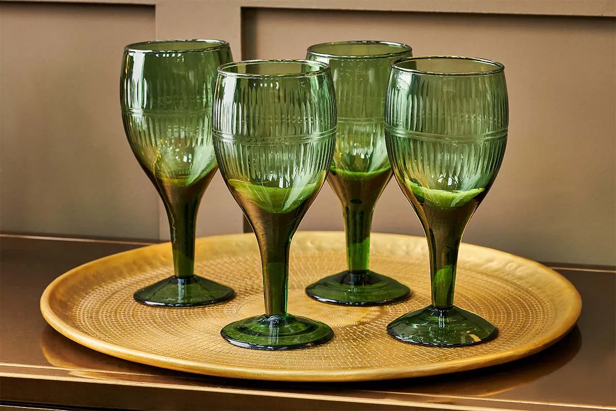 Mila Wine Glass - Dark Emerald (Set of 4)