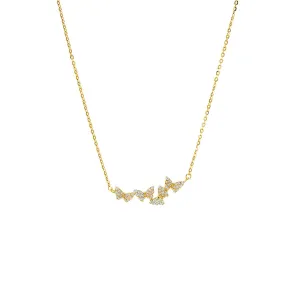 Mini Triple Pave Butterfly Necklace
