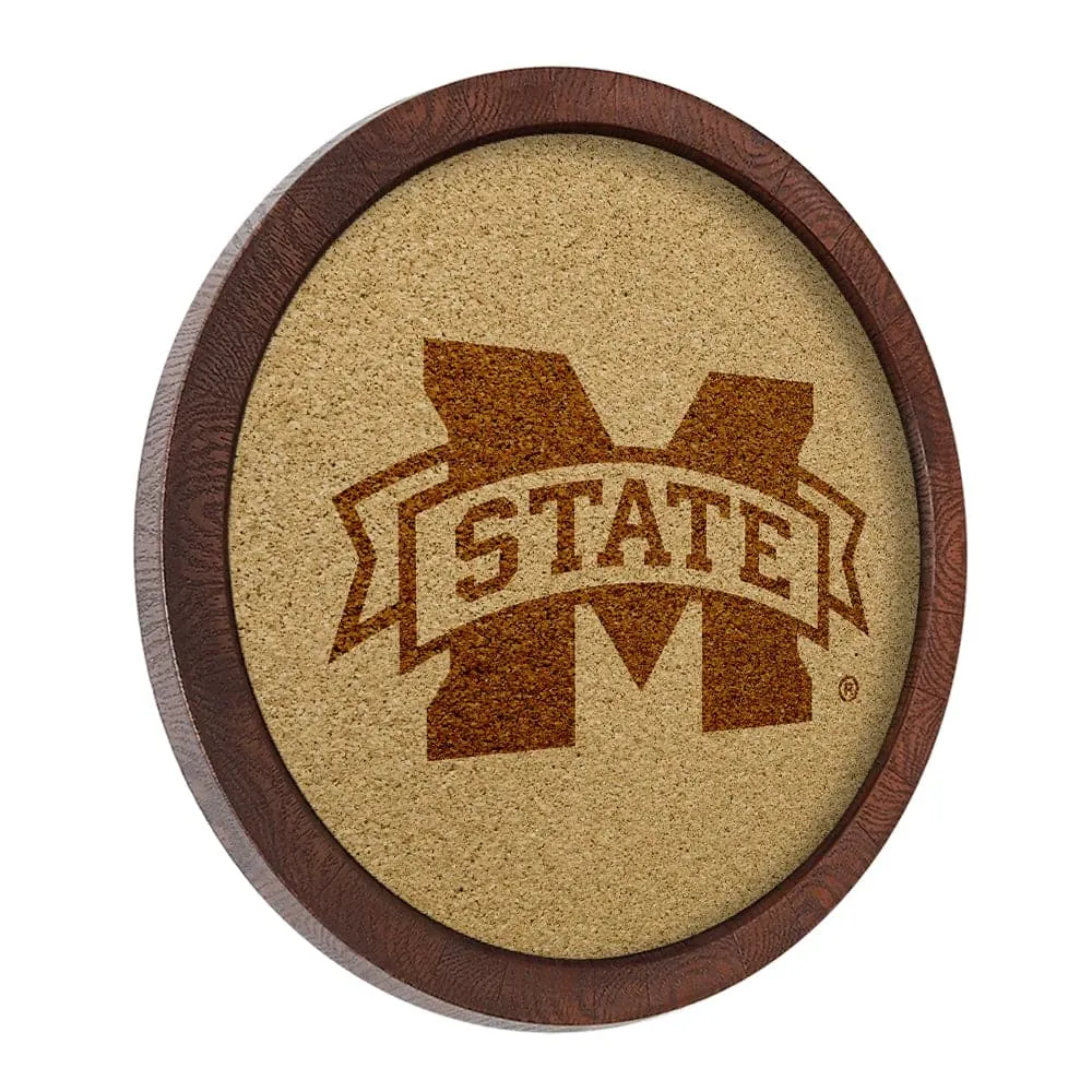 Mississippi State Bulldogs: "Faux" Barrel Framed Cork Board