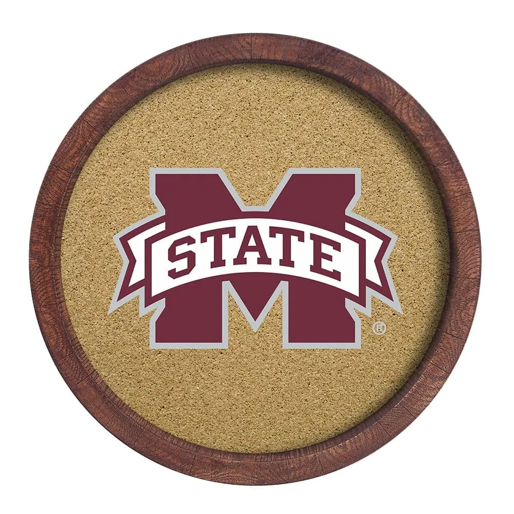 Mississippi State Bulldogs: "Faux" Barrel Framed Cork Board