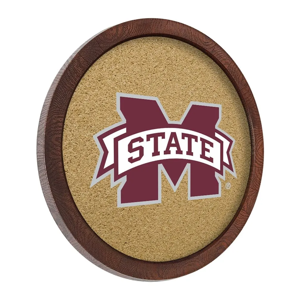 Mississippi State Bulldogs: "Faux" Barrel Framed Cork Board