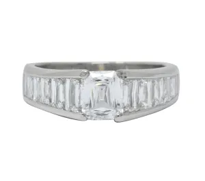 Modern 2.52 CTW Crisscut Diamond Platinum Engagement Ring GIA