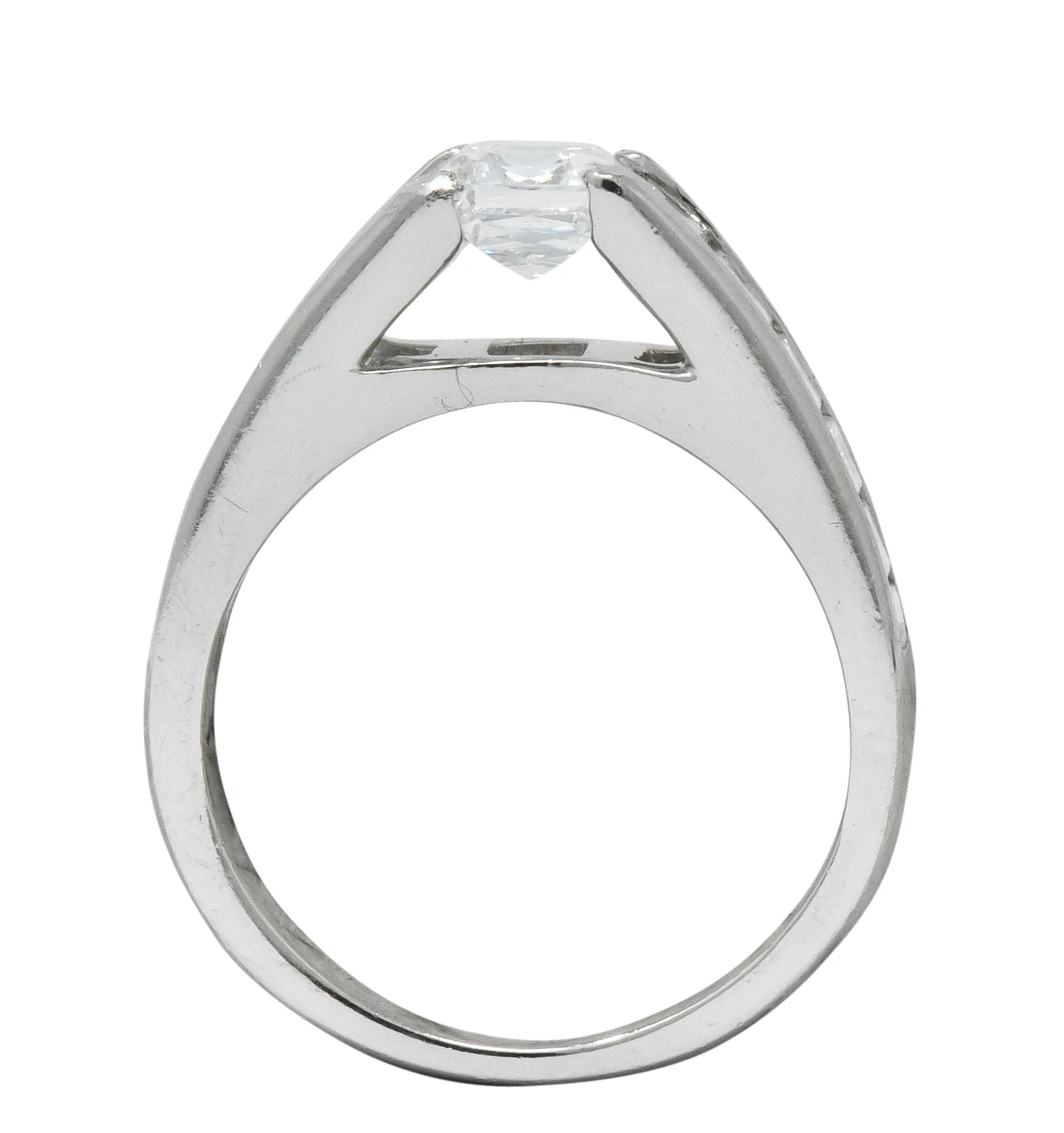 Modern 2.52 CTW Crisscut Diamond Platinum Engagement Ring GIA