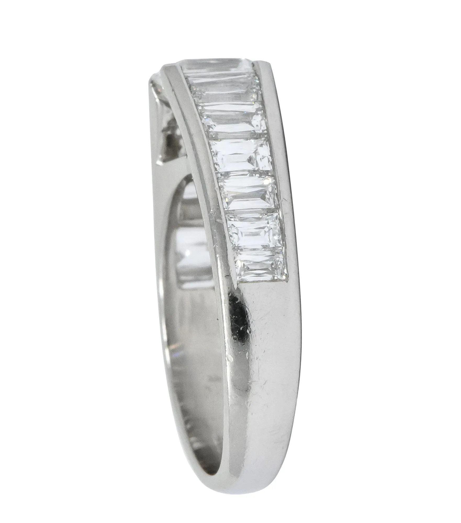 Modern 2.52 CTW Crisscut Diamond Platinum Engagement Ring GIA