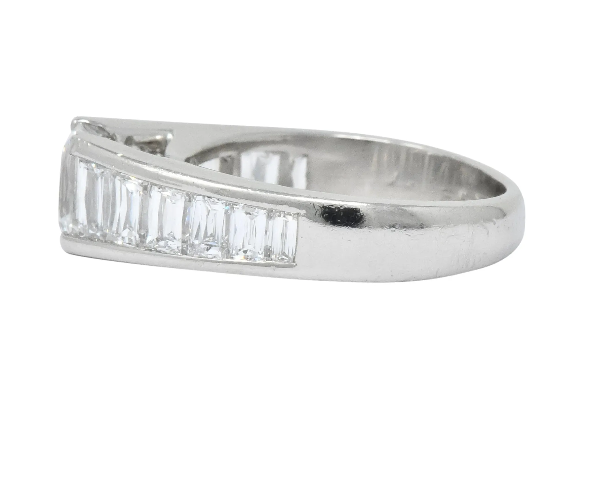 Modern 2.52 CTW Crisscut Diamond Platinum Engagement Ring GIA