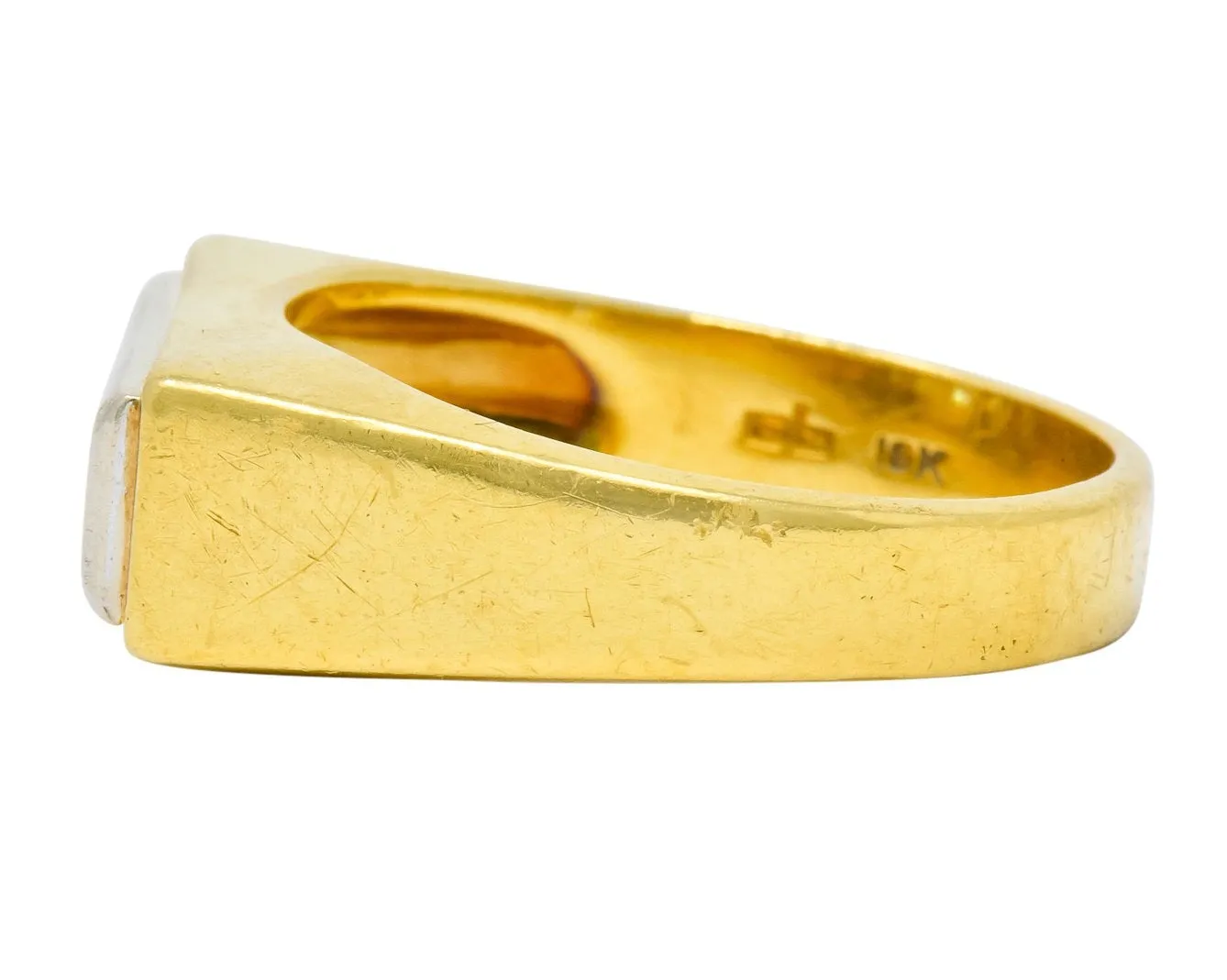 Modernist 0.72 CTW Diamond Unisex 18 Karat Gold Platinum Band Ring