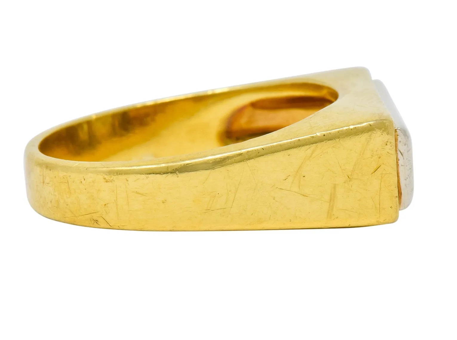 Modernist 0.72 CTW Diamond Unisex 18 Karat Gold Platinum Band Ring