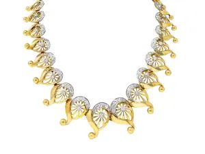 Modernist 1950's 10.00 CTW Diamond 18 Karat Yellow Gold Linked Collar Necklace