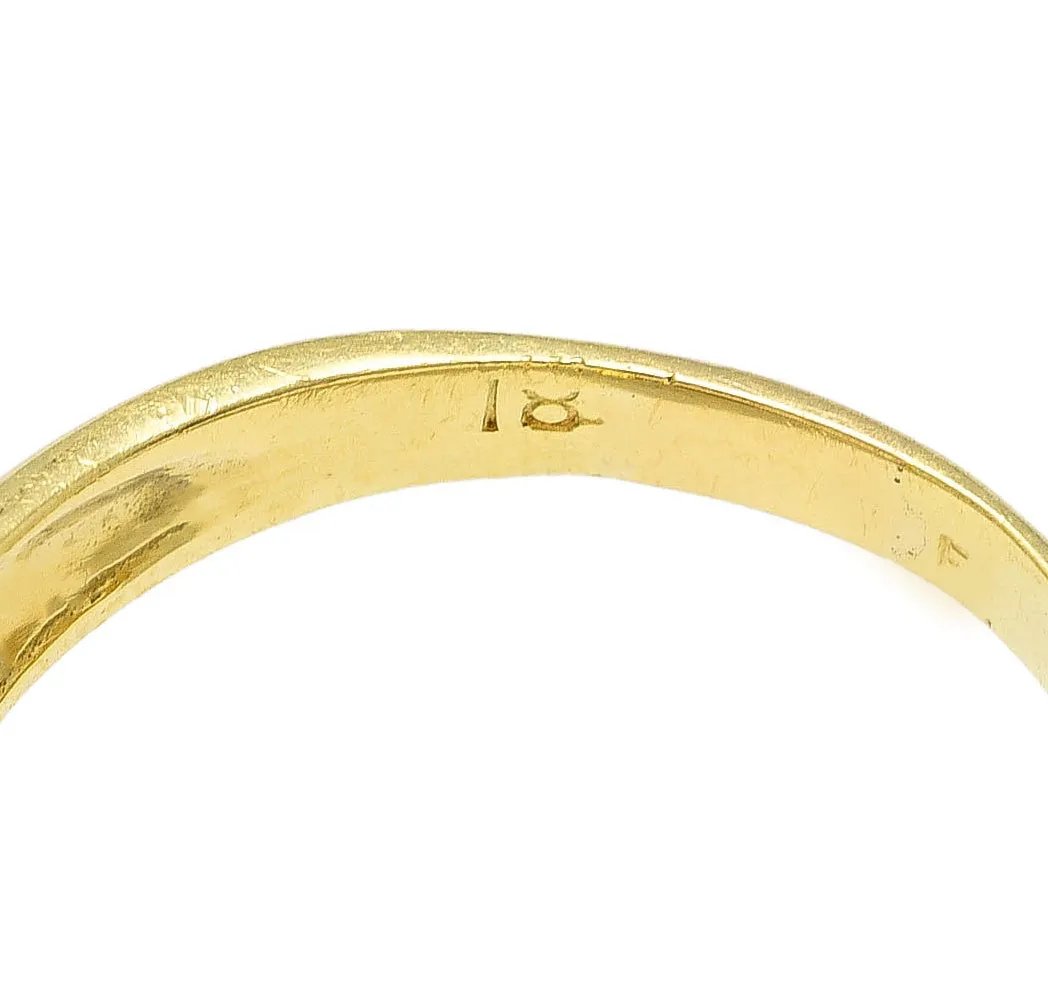 Modernist 1960's 18 Karat Yellow Gold Kinetic Spinning Vintage Fidget Statement Ring