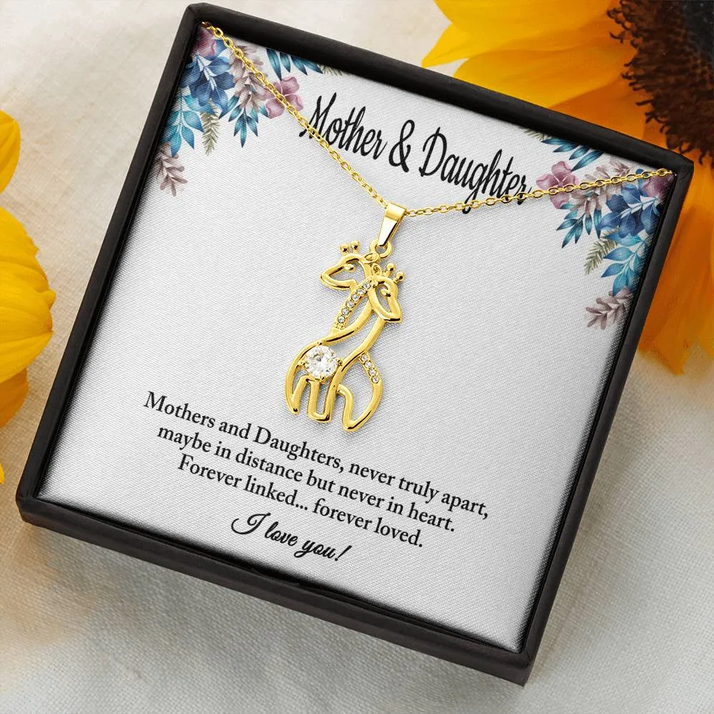Mother and Daughter Forever Linked Giraffe Necklace