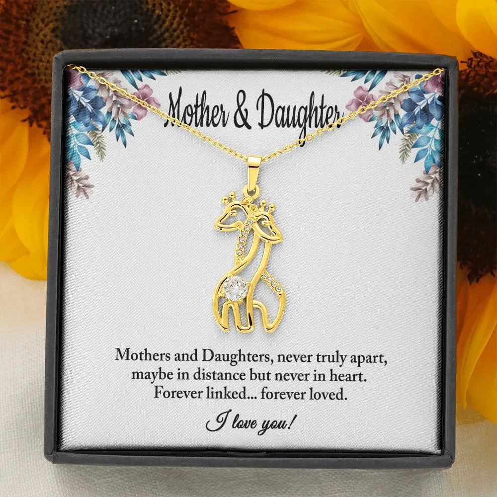 Mother and Daughter Forever Linked Giraffe Necklace