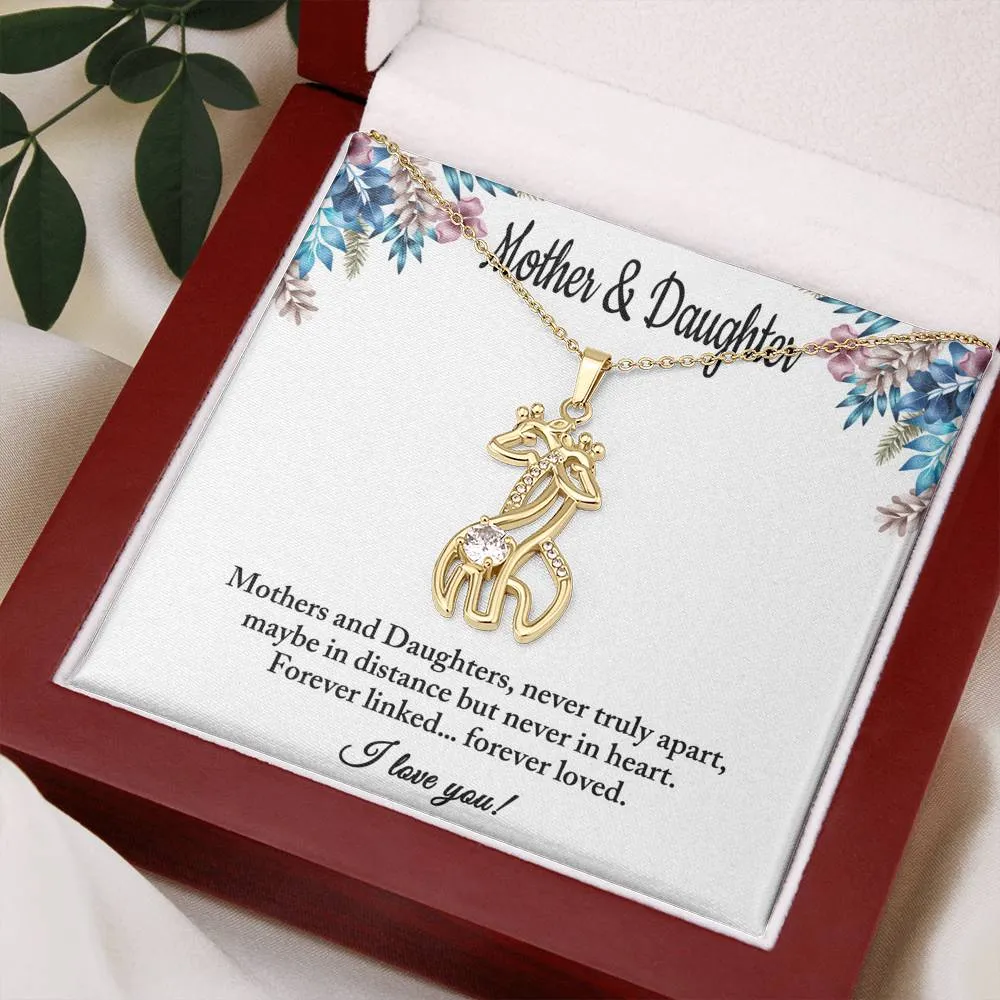 Mother and Daughter Forever Linked Giraffe Necklace