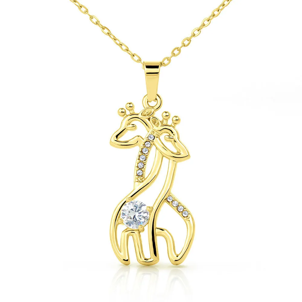 Mother and Daughter Forever Linked Giraffe Necklace
