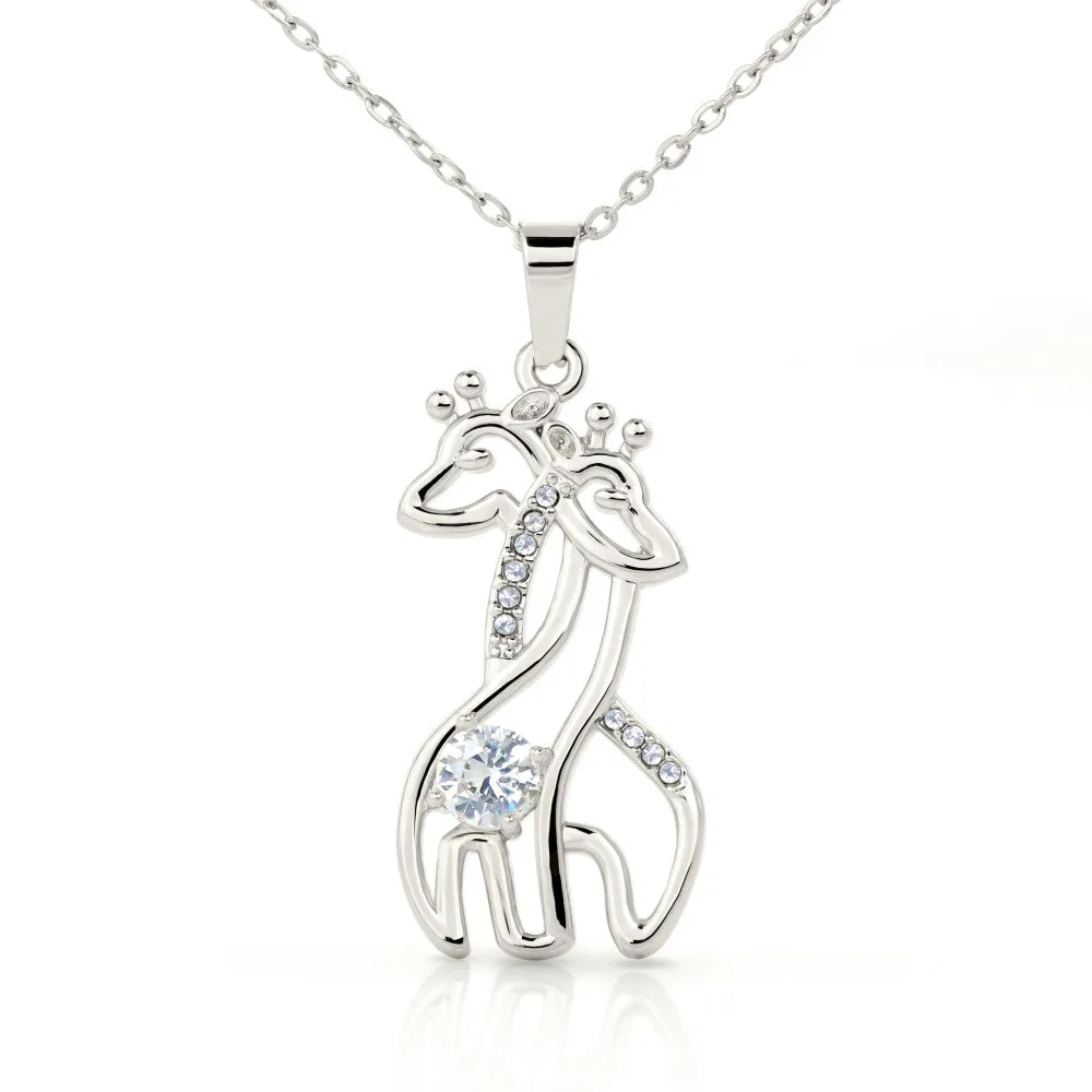 Mother and Daughter Forever Linked Giraffe Necklace