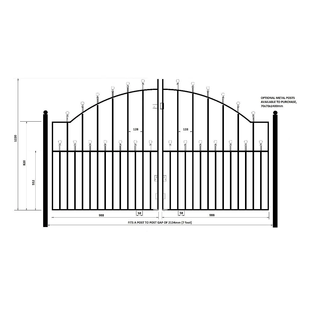 Mousehole Bow Top Driveway Gate