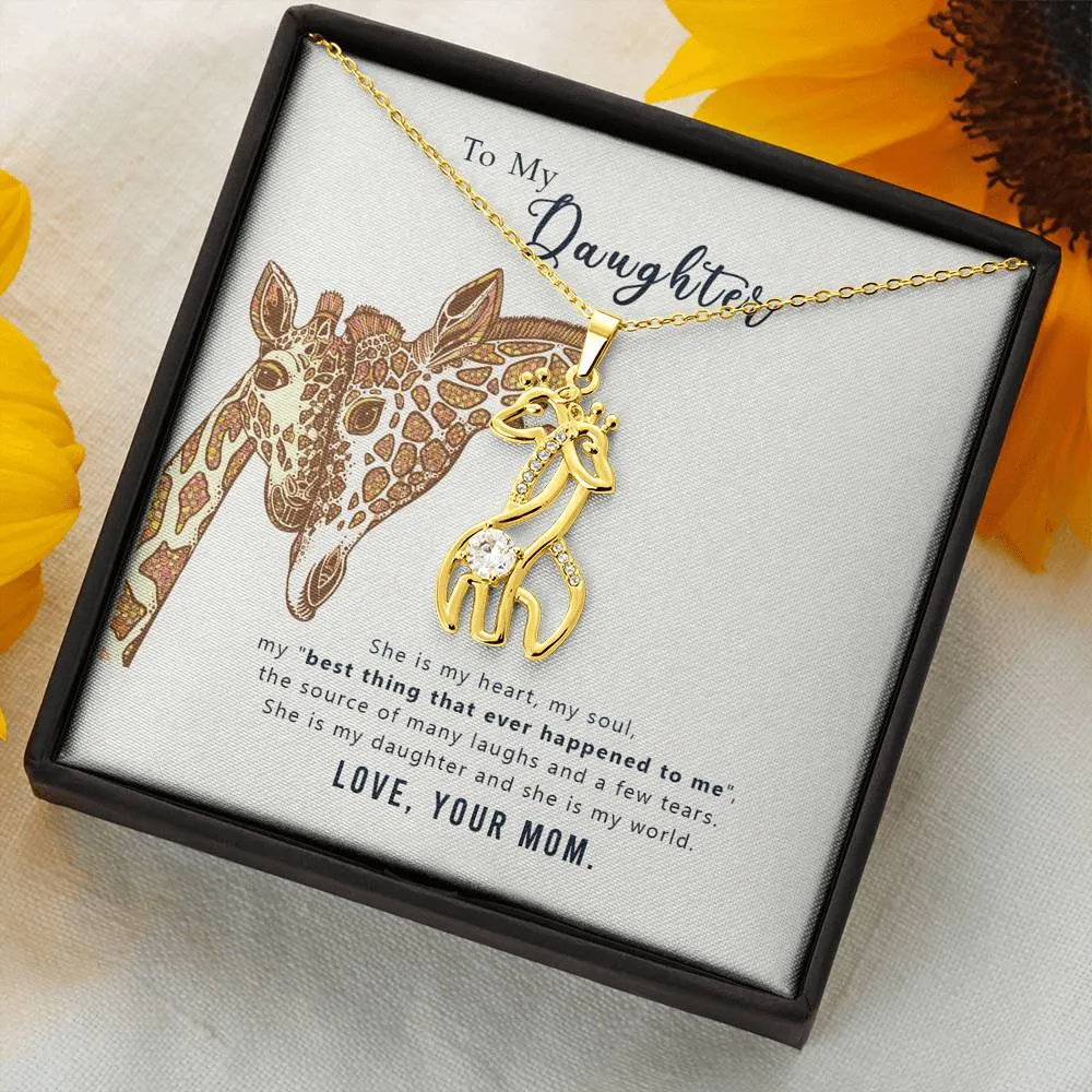 My world-Giraffe Necklace for Daughter, From Mom