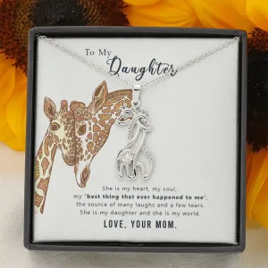 My world-Giraffe Necklace for Daughter, From Mom