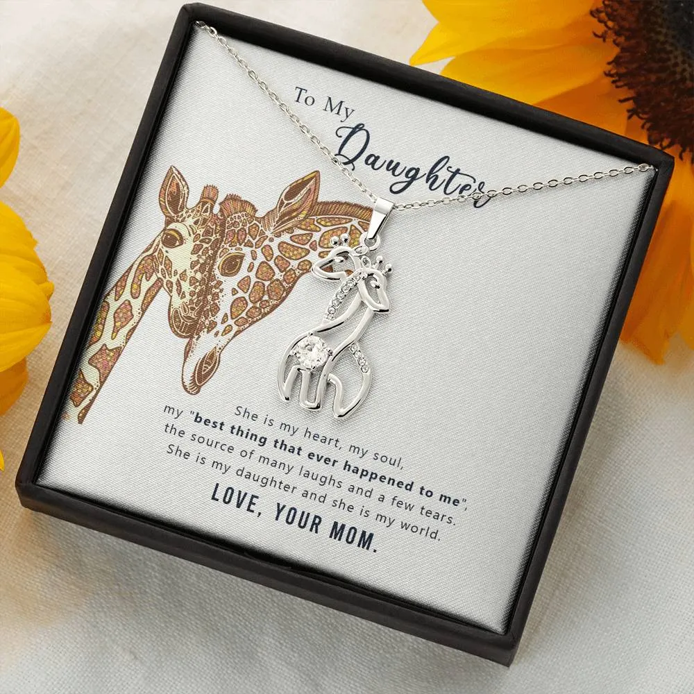 My world-Giraffe Necklace for Daughter, From Mom