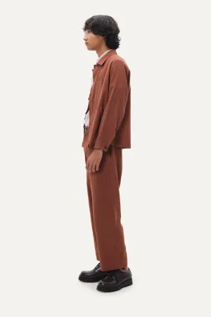 Naushad Ali I Patch it up,Button,down shirt Signature Spring Summer 2025 Crushed cotton Toffee Brown NA SS24 M06T