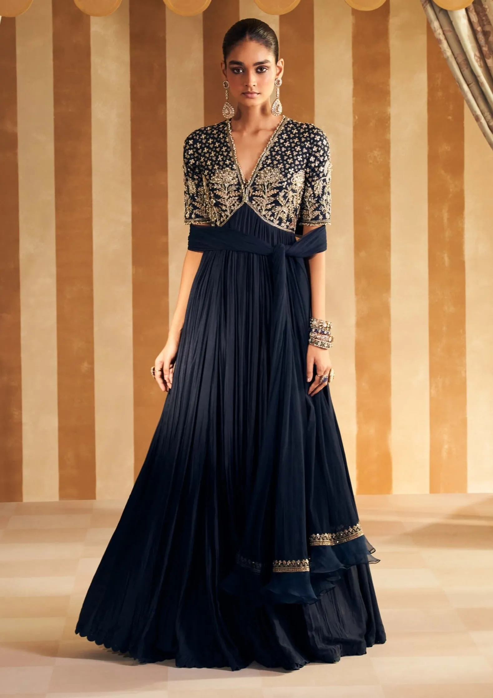 Navy zarqaa anarkali and dupatta