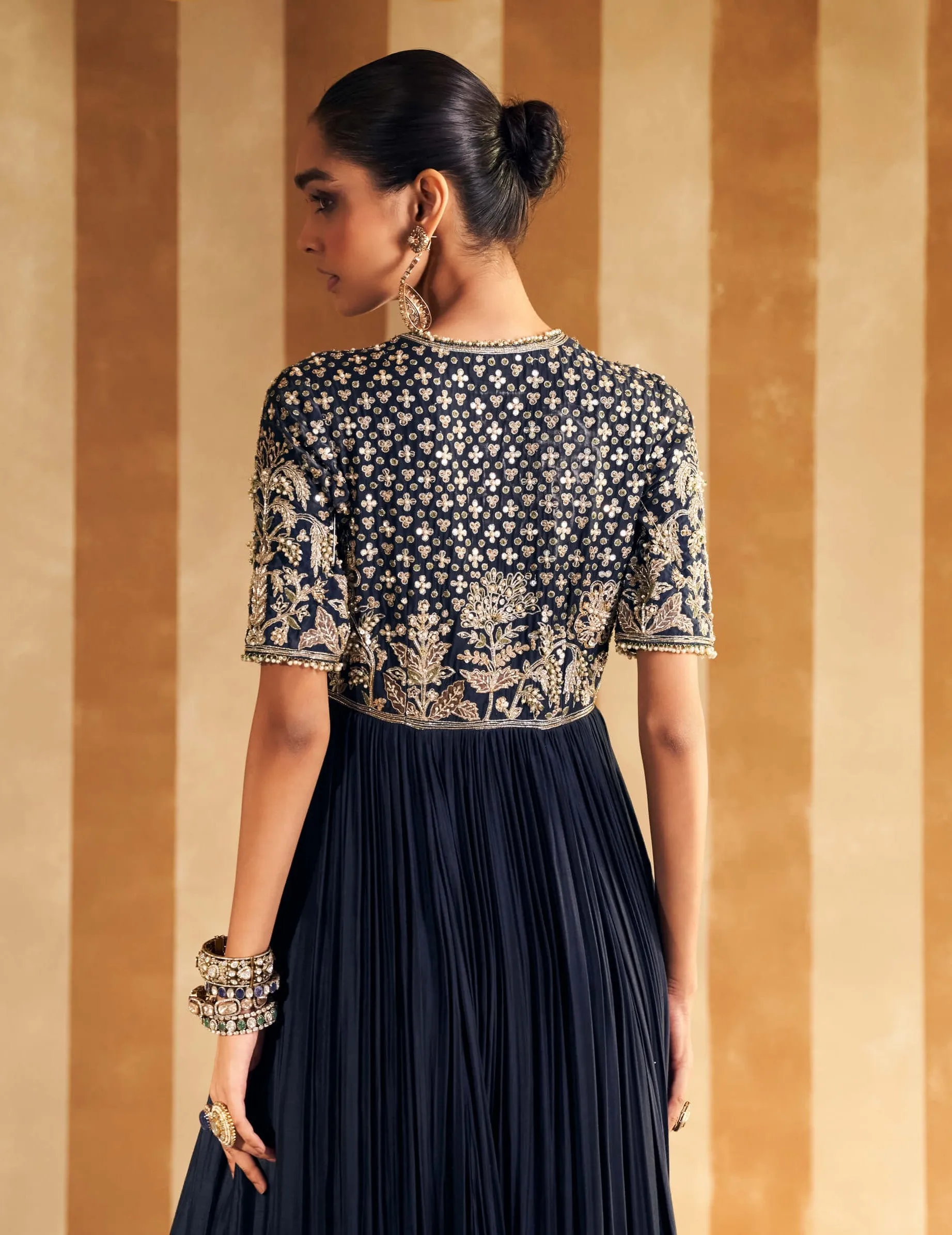 Navy zarqaa anarkali and dupatta