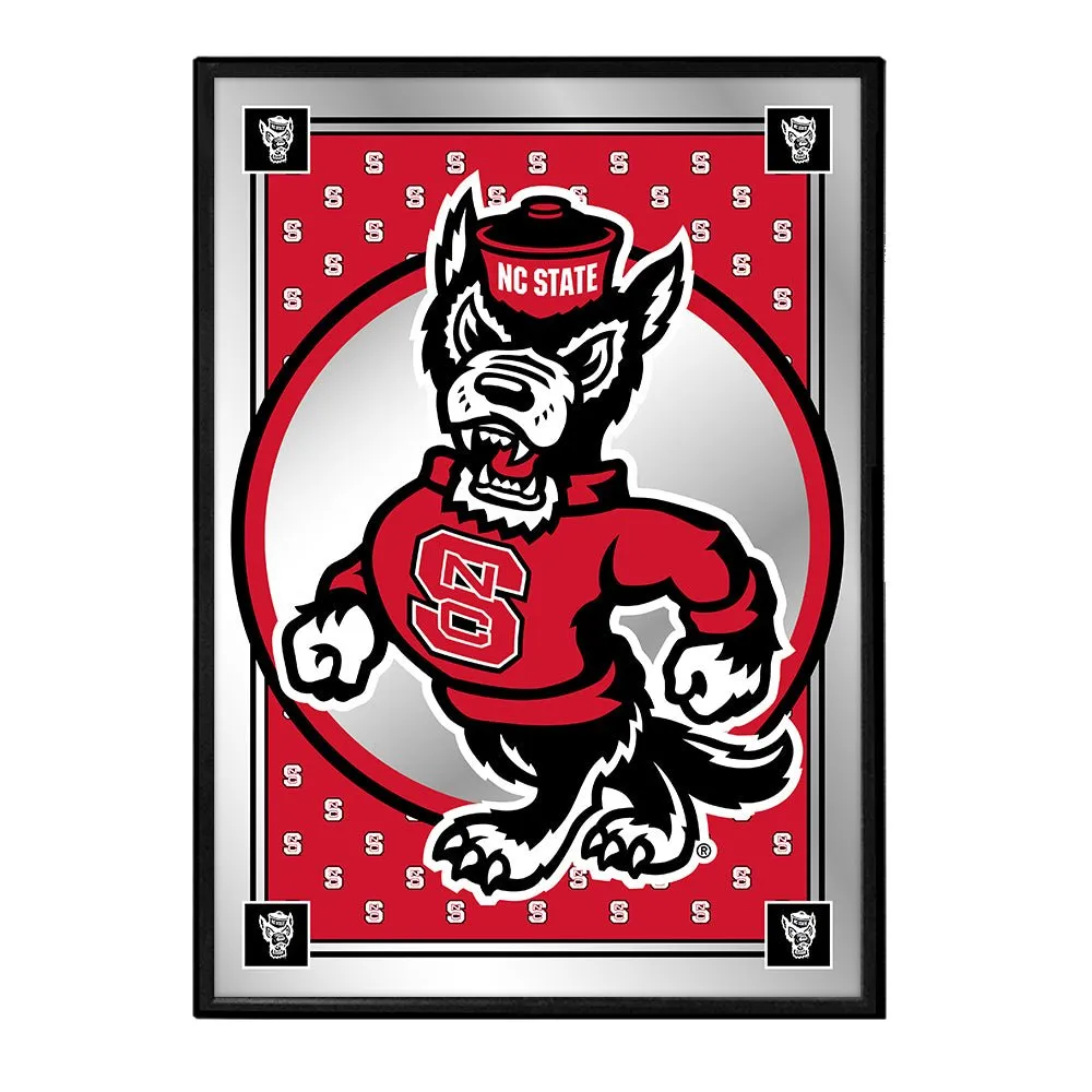 NC State Wolfpack: Team Spirit, Mascot - Framed Mirrored Wall Sign
