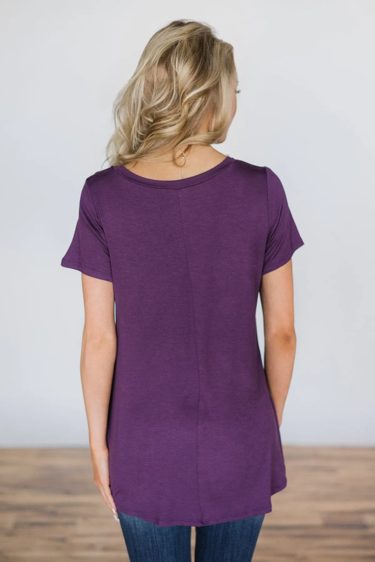 Never Enough Plum Pocket Top