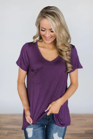 Never Enough Plum Pocket Top