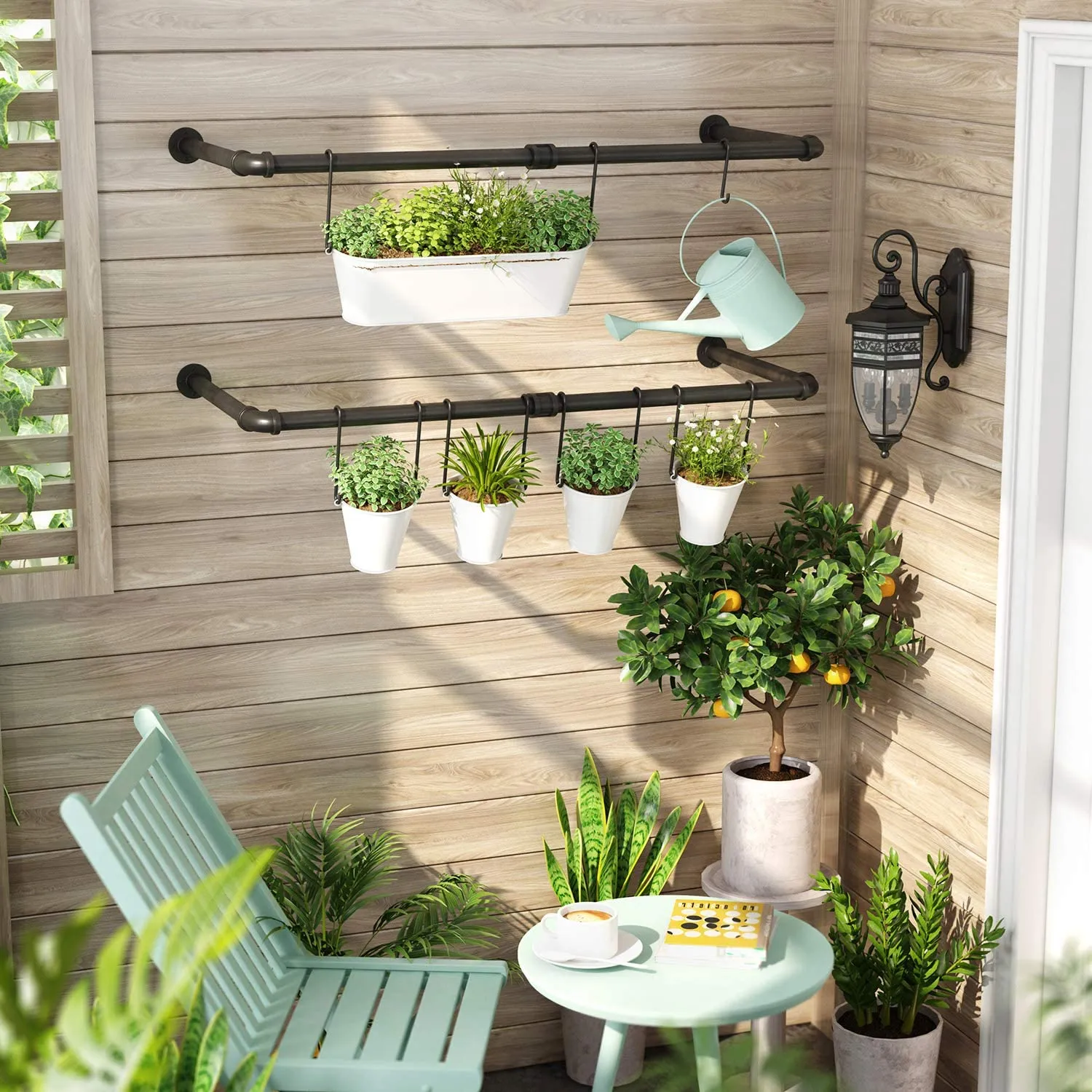 New Greenstell Wall Mounted Industrial Pipe Style Multi-Function Rack, 36.2" for Bedroom, Living Room, Kitchen (1 Pack)