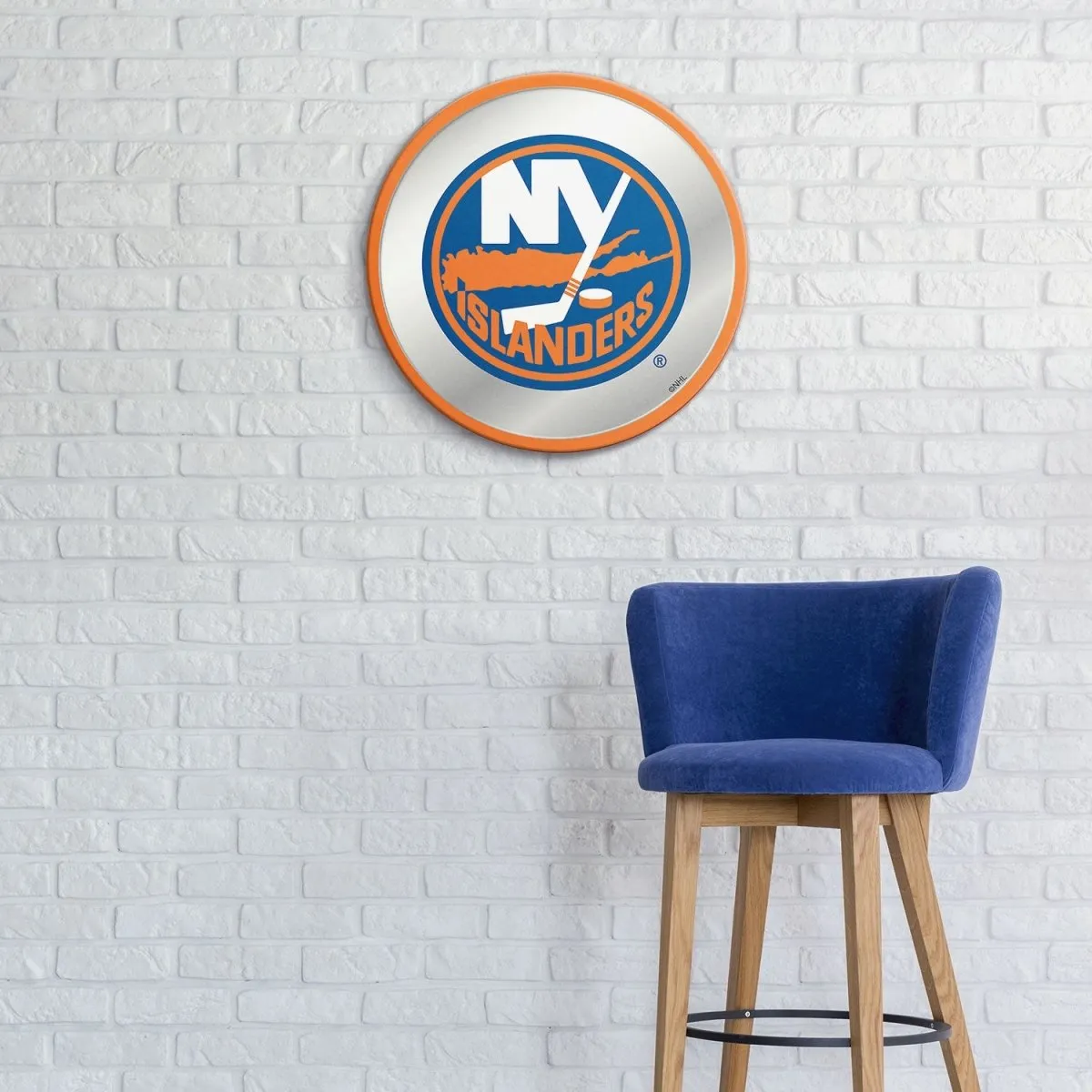 New York Islanders: Modern Disc Mirrored Wall Sign
