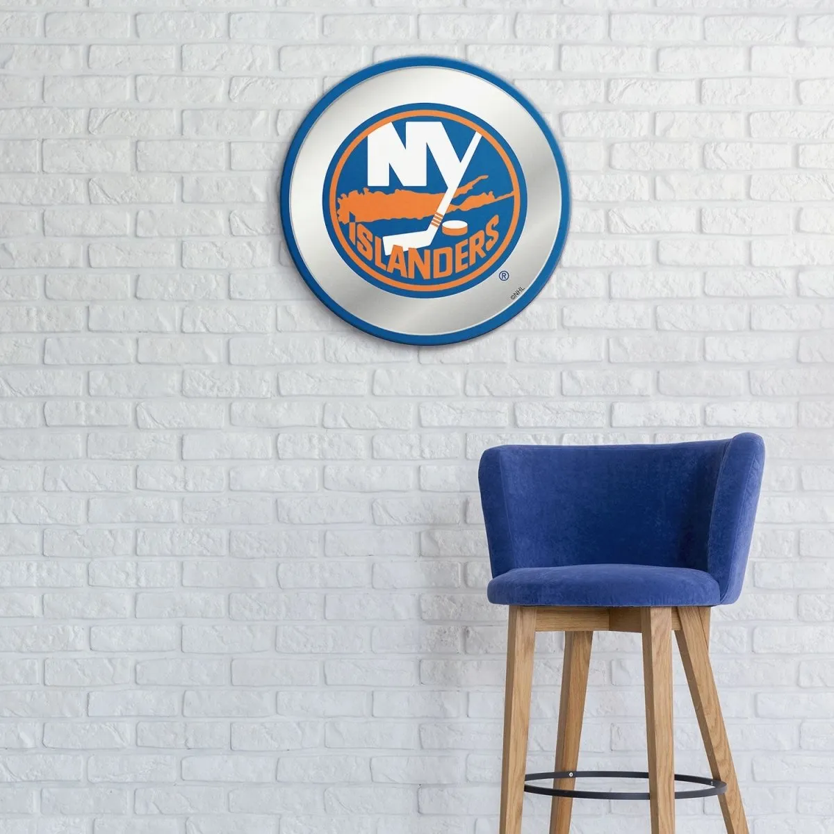 New York Islanders: Modern Disc Mirrored Wall Sign