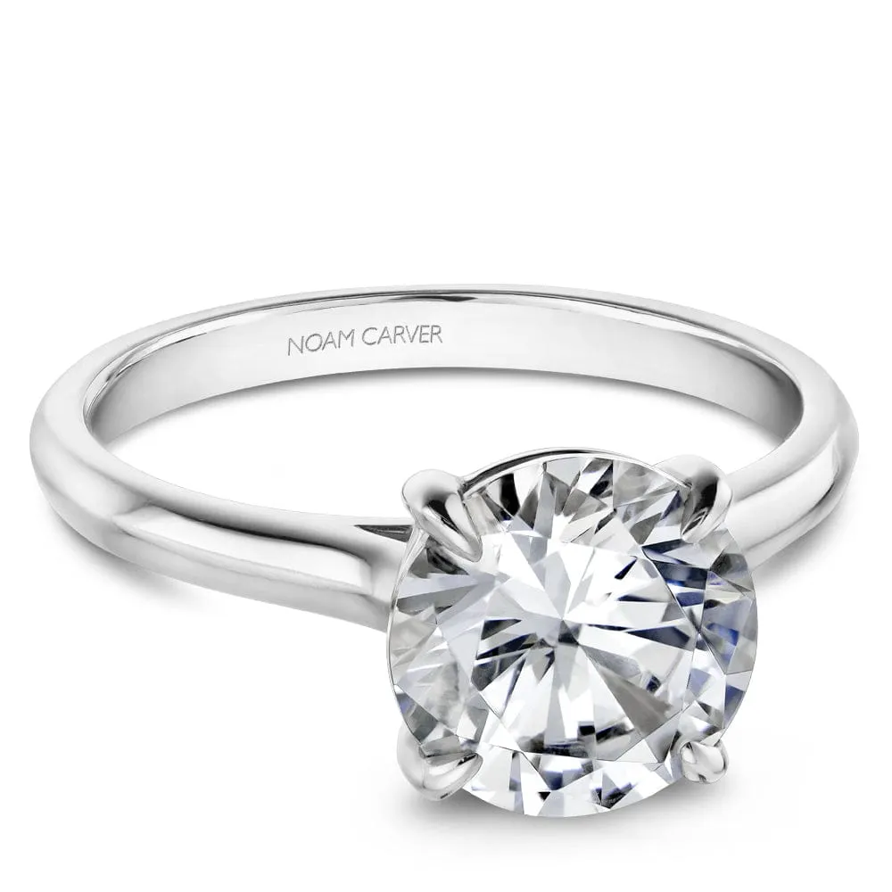 Noam Carver 18k White Gold 1.50ct Round Solitaire Diamond Engagement Ring