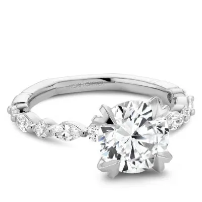 Noam Carver Marquise & Round Cut Diamond Engagement Ring