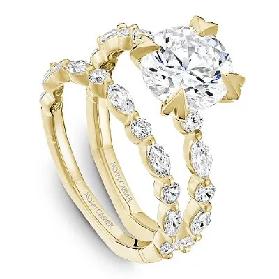 Noam Carver Marquise & Round Cut Diamond Engagement Ring