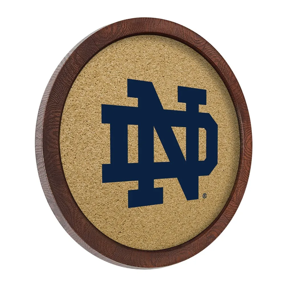 Notre Dame Fighting Irish: "Faux" Barrel Framed Cork Board