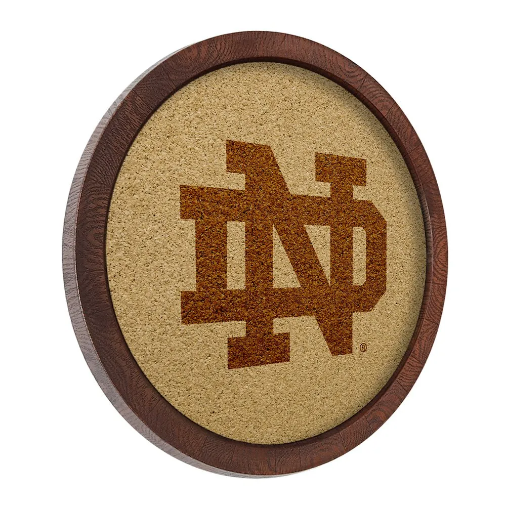 Notre Dame Fighting Irish: "Faux" Barrel Framed Cork Board