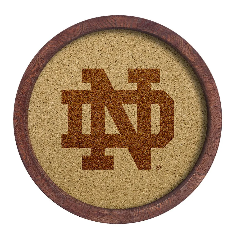 Notre Dame Fighting Irish: "Faux" Barrel Framed Cork Board